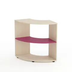 Mobile Scuola Kubò Betulla Curvo Angolare H 90 cm. Ripiani Fucsia - Conforme CAM