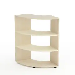 Mobile Scuola Kubò Betulla Curvo Angolare H 110 cm. Ripiani Magnolia - Conforme CAM