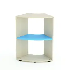 Mobile Scuola Kubò Betulla Curvo 60 Gradi H 90 cm. Ripiani Blu Orizzonte - Conforme CAM