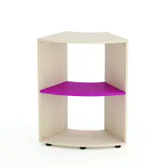 Mobile Scuola Kubò Betulla Curvo 60 Gradi H 90 cm. Ripiani Fucsia - Conforme CAM