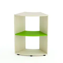 Mobile Scuola Kubò Betulla Curvo 60 Gradi H 90 cm. Ripiani Verde Kiwi - Conforme CAM
