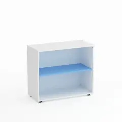 Mobile Scuola Kubò Bianco a Giorno H 75 cm. Ripiani Blu Orizzonte - Conforme CAM