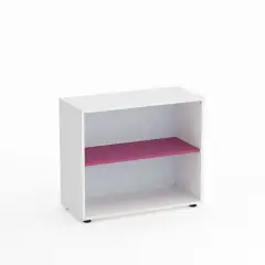Mobile Scuola Kubò Bianco a Giorno H 75 cm. Ripiani Fucsia - Conforme CAM