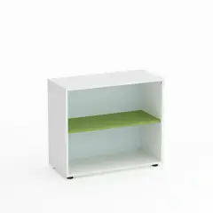 Mobile Scuola Kubò Bianco a Giorno H 75 cm. Ripiani Verde Kiwi - Conforme CAM