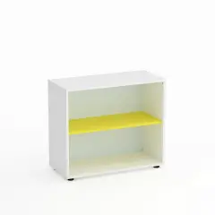 Mobile Scuola Kubò Bianco a Giorno H 75 cm. Ripiani Giallo - Conforme CAM