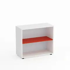 Mobile Scuola Kubò Bianco a Giorno H 75 cm. Ripiani Rosso - Conforme CAM