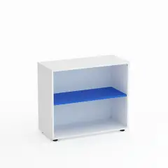 Mobile Scuola Kubò Bianco a Giorno H 75 cm. Ripiani Azzurro - Conforme CAM