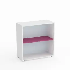 Mobile Scuola Kubò Bianco a Giorno H 90 cm. Ripiani Fucsia - Conforme CAM