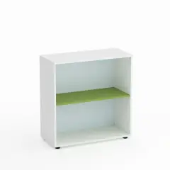 Mobile Scuola Kubò Bianco a Giorno H 90 cm. Ripiani Verde Kiwi - Conforme CAM