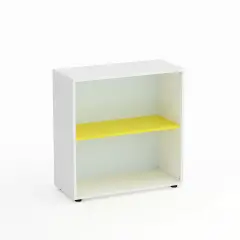 Mobile Scuola Kubò Bianco a Giorno H 90 cm. Ripiani Giallo - Conforme CAM