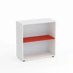 Mobile Scuola Kubò Bianco a Giorno H 90 cm. Ripiani Rosso - Conforme CAM