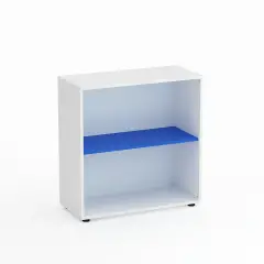 Mobile Scuola Kubò Bianco a Giorno H 90 cm. Ripiani Azzurro - Conforme CAM