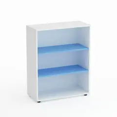 Mobile Scuola Kubò Bianco a Giorno H 110 cm. Ripiani Blu Orizzonte - Conforme CAM