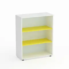 Mobile Scuola Kubò Bianco a Giorno H 110 cm. Ripiani Giallo - Conforme CAM