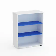 Mobile Scuola Kubò Bianco a Giorno H 110 cm. Ripiani Azzurro - Conforme CAM