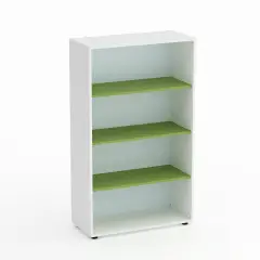 Mobile Scuola Kubò Bianco a Giorno H 150 cm. Ripiani Verde Kiwi - Conforme CAM