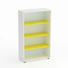 Mobile Scuola Kubò Bianco a Giorno H 150 cm. Ripiani Giallo - Conforme CAM