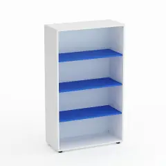 Mobile Scuola Kubò Bianco a Giorno H 150 cm. Ripiani Azzurro - Conforme CAM