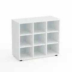 Mobile Scuola Kubò Bianco 9 Caselle H 75 cm. Ripiani Bianco - Conforme CAM