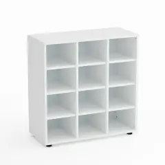 Mobile Scuola Kubò Bianco 12 Caselle H 90 cm. Ripiani Bianco - Conforme CAM