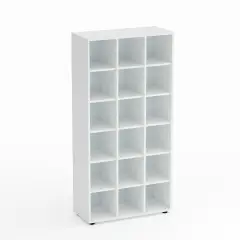 Mobile Scuola Kubò Bianco 18 Caselle H 180 cm. Ripiani Bianco - Conforme CAM