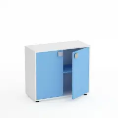 Mobile Scuola Kubò Bianco 2 Ante H 75 cm. Blu Orizzonte - Conforme CAM