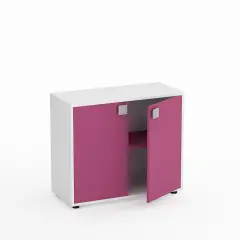 Mobile Scuola Kubò Bianco 2 Ante H 75 cm. Fucsia - Conforme CAM