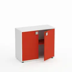 Mobile Scuola Kubò Bianco 2 Ante H 75 cm. Rosso - Conforme CAM