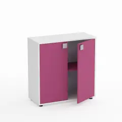 Mobile Scuola Kubò Bianco 2 Ante H 90 cm. Fucsia - Conforme CAM