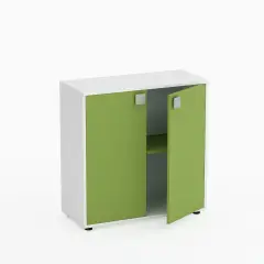 Mobile Scuola Kubò Bianco 2 Ante H 90 cm. Verde Kiwi - Conforme CAM