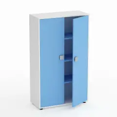 Mobile Scuola Kubò Bianco 2 Ante H 150 cm. Blu Orizzonte - Conforme CAM