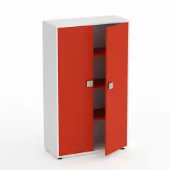 Mobile Scuola Kubò Bianco 2 Ante H 150 cm. Rosso - Conforme CAM