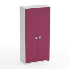 Mobile Scuola Kubò Bianco 2 Ante H 180 cm. Fucsia - Conforme CAM
