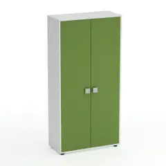 Mobile Scuola Kubò Bianco 2 Ante H 180 cm. Verde Kiwi - Conforme CAM