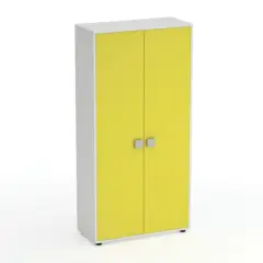 Mobile Scuola Kubò Bianco 2 Ante H 180 cm. Giallo - Conforme CAM