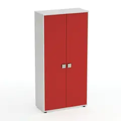 Mobile Scuola Kubò Bianco 2 Ante H 180 cm. Rosso - Conforme CAM
