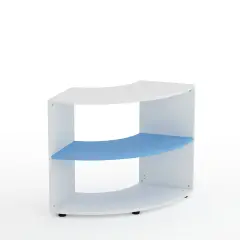 Mobile Scuola Kubò Bianco Angolare H 75 cm. Ripiani Blu Orizzonte - Conforme CAM