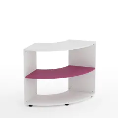 Mobile Scuola Kubò Bianco Angolare H 75 cm. Ripiani Fucsia - Conforme CAM
