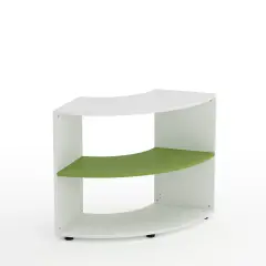 Mobile Scuola Kubò Bianco Angolare H 75 cm. Ripiani Verde Kiwi - Conforme CAM