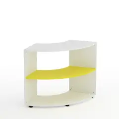 Mobile Scuola Kubò Bianco Angolare H 75 cm. Ripiani Giallo - Conforme CAM