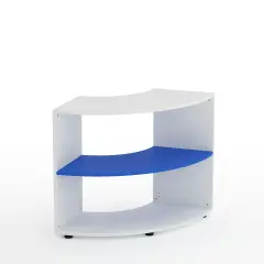 Mobile Scuola Kubò Bianco Angolare H 75 cm. Ripiani Azzurro - Conforme CAM