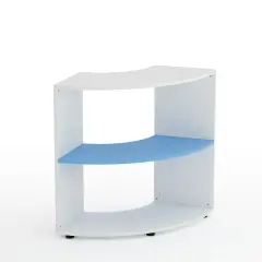 Mobile Scuola Kubò Bianco Angolare H 90 cm. Ripiani Blu Orizzonte - Conforme CAM