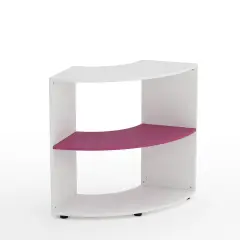 Mobile Scuola Kubò Bianco Angolare H 90 cm. Ripiani Fucsia - Conforme CAM