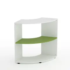 Mobile Scuola Kubò Bianco Angolare H 90 cm. Ripiani Verde Kiwi - Conforme CAM