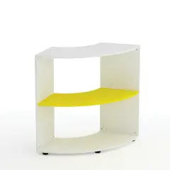 Mobile Scuola Kubò Bianco Angolare H 90 cm. Ripiani Giallo - Conforme CAM