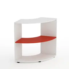 Mobile Scuola Kubò Bianco Angolare H 90 cm. Ripiani Rosso - Conforme CAM