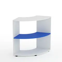 Mobile Scuola Kubò Bianco Angolare H 90 cm. Ripiani Azzurro - Conforme CAM