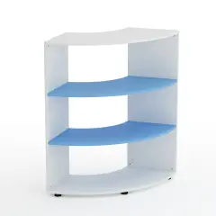 Mobile Scuola Kubò Bianco Angolare H 110 cm. Ripiani Blu Orizzonte - Conforme CAM