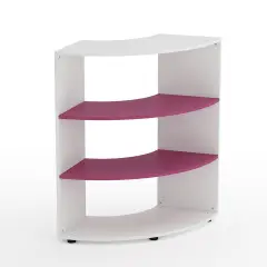 Mobile Scuola Kubò Bianco Angolare H 110 cm. Ripiani Fucsia - Conforme CAM