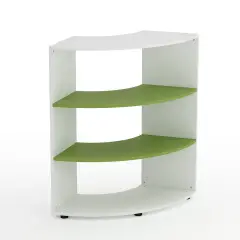 Mobile Scuola Kubò Bianco Angolare H 110 cm. Ripiani Verde Kiwi - Conforme CAM